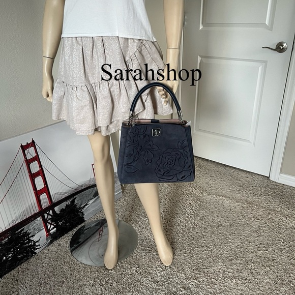 ♠️Kate Spade Phoebe Suede Embroidered Medium Top Handle Bag - Picture 7 of 11